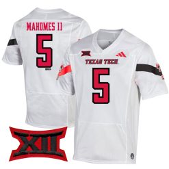 Patrick Mahomes Texas Tech Red Raiders Football White Jersey - All Stitched