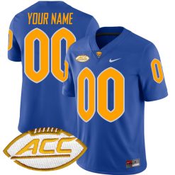 Custom Pittsburgh Panthers Football Royal Alumni Jersey w/ ACC Patch - All Stitched