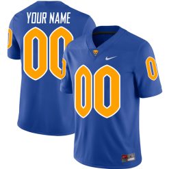 Custom Pittsburgh Panthers Football Royal Home Game Jersey - All Stitched