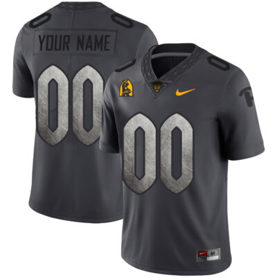 Custom Pittsburgh Panthers Football Anthracite Alternate Jersey - All Stitched