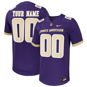 Custom James Madison Dukes Football Purple Home Jersey - All Stitched