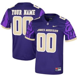 Custom James Madison Dukes Football Purple Jersey - All Stitched