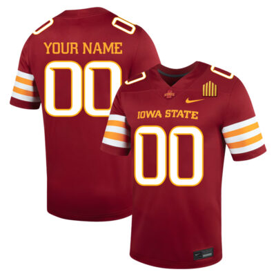 Custom Iowa State Cyclones Football Cardinal Home Jersey - All Stitched