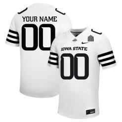 Custom Iowa State Cyclones Football White Alternate Jersey - All Stitched