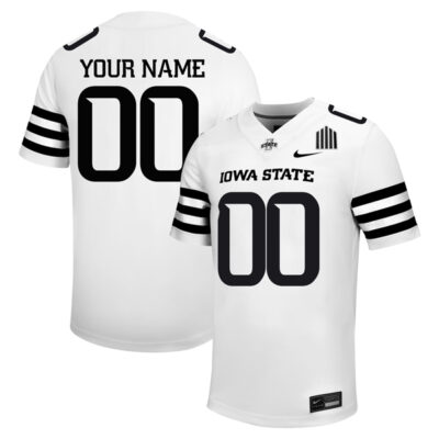 Custom Iowa State Cyclones Football White Alternate Jersey - All Stitched
