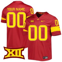 Custom Iowa State Cyclones Football Cardinal Untouchable Jersey w/ XII Patch - All Stitched