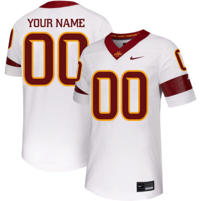 Custom Iowa State Cyclones Football White Untouchable Jersey - All Stitched