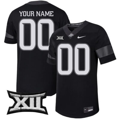 Custom Iowa State Cyclones Football Black Untouchable Jersey w/ XII Patch - All Stitched