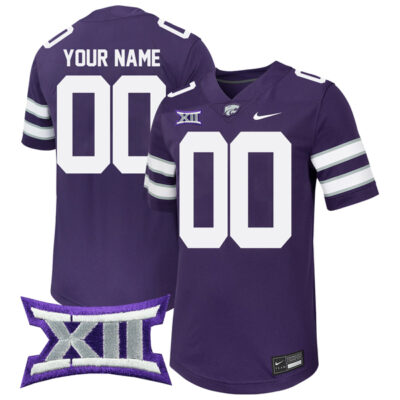 Custom Kansas State Wildcats Football Purple Untouchable Jersey w/ XII Patch - All Stitched