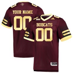 Custom Texas State Bobcats Football Maroon Home Jersey w/ SBC Patch - All Stitched
