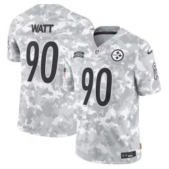 TJ Watt Pittsburgh Steelers 2024 Salute To Service Arctic Camo Jersey - All Stitched