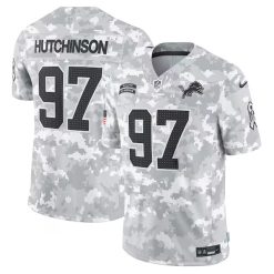 Aidan Hutchinson Detroit Lions 2024 Salute To Service Arctic Camo Jersey - All Stitched