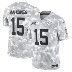 Patrick Mahomes Kansas City Chiefs 2024 Salute To Service Arctic Camo Jersey - All Stitched