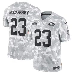 Christian McCaffrey San Francisco 49ers 2024 Salute To Service Arctic Camo Jersey - All Stitched
