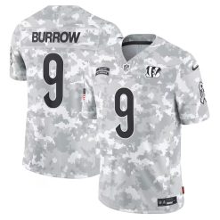 Joe Burrow Cincinnati Bengals 2024 Salute To Service Arctic Camo Jersey - All Stitched