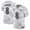 Lamar Jackson Baltimore Ravens 2024 Salute To Service Arctic Camo Jersey - All Stitched