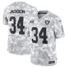 Bo Jackson Las Vegas Raiders 2024 Salute To Service Arctic Camo Jersey - All Stitched