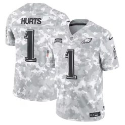 Jalen Hurts Philadelphia Eagles 2024 Salute To Service Arctic Camo Jersey - All Stitched