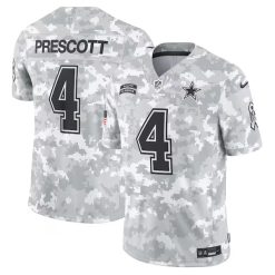 Dak Prescott Dallas Cowboys 2024 Salute To Service Arctic Camo Jersey - All Stitched