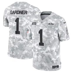 Sauce Gardner New York Jets 2024 Salute To Service Arctic Camo Jersey - All Stitched