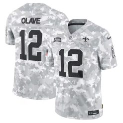 Chris Olave New Orleans Saints 2024 Salute To Service Arctic Camo Jersey - All Stitched