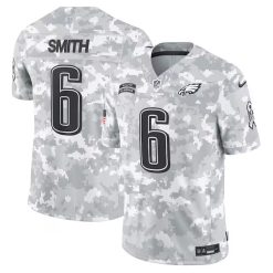 DeVonta Smith Philadelphia Eagles 2024 Salute To Service Arctic Camo Jersey - All Stitched