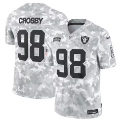 Maxx Crosby Las Vegas Raiders 2024 Salute To Service Arctic Camo Jersey - All Stitched