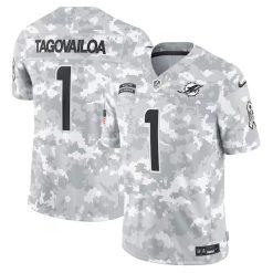 Tua Tagovailoa Miami Dolphins 2024 Salute To Service Arctic Camo Jersey - All Stitched