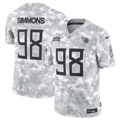 Jeffery Simmons Tennessee Titans 2024 Salute To Service Arctic Camo Jersey - All Stitched