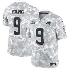Bryce Young Carolina Panthers 2024 Salute To Service Arctic Camo Jersey - All Stitched