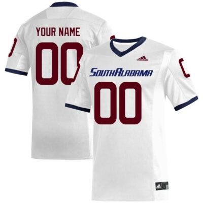 Custom South Alabama Jaguars Football White Away Jersey - All Stitched