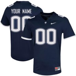 Custom Uconn Huskies Football Navy Home Jersey - All Stitched