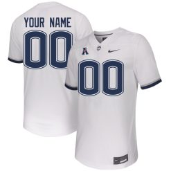 Custom Uconn Huskies Football White Away Jersey w/ AAC Patch - All Stitched