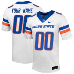 Custom Boise State Broncos Football White Away Jersey - All Stitched