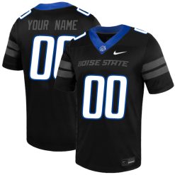 Custom Boise State Broncos Football Black Alternate Jersey - All Stitched
