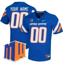 Custom Boise State Broncos Football Royal Untouchable Jersey w/ MWC Patch - All Stitched