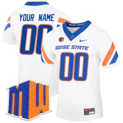 Custom Boise State Broncos Football White Untouchable Jersey w/ MWC Patch - All Stitched