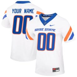 Custom Boise State Broncos Football White Untouchable Jersey - All Stitched