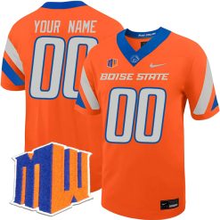Custom Boise State Broncos Football Orange Untouchable Jersey w/ MWC Patch - All Stitched