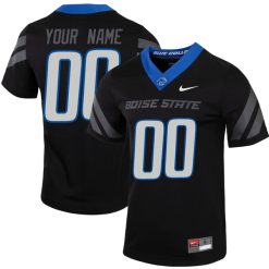 Custom Boise State Broncos Football Black Untouchable Jersey - All Stitched