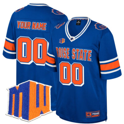 Custom Boise State Broncos Football Royal Colosseum Retro Jersey w/ MWC Patch - All Stitched