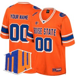 Custom Boise State Broncos Football Orange Colosseum Retro Jersey w/ MWC Patch - All Stitched