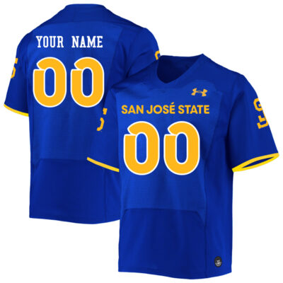 Custom San Jose State Spartans Football Royal Home Jersey - All Stitched