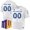 Custom San Jose State Spartans Football White Away Jersey w/ Mountain West Patch - All Stitched