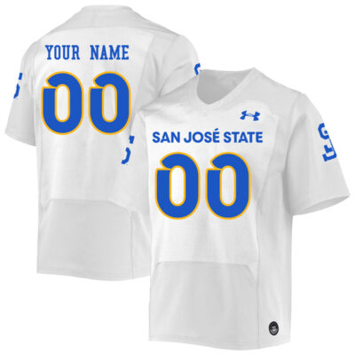 Custom San Jose State Spartans Football White Away Jersey - All Stitched
