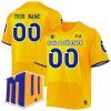 Custom San Jose State Spartans Football Gold Alternate Jersey w/ Mountain West Patch - All Stitched