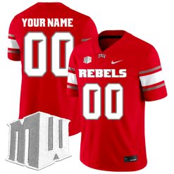 Custom UNLV Rebels Football Red Home Jersey w/ MWC Patch - All Stitched