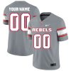 Custom UNLV Rebels Football Grey Alternate Jersey - All Stitched