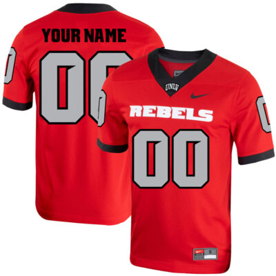 Custom UNLV Rebels Football Red Alternate Jersey - All Stitched