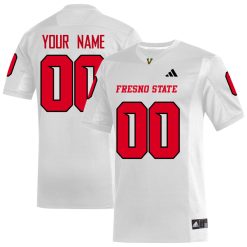Custom Fresno State Bulldogs Football White Away Jersey - All Stitched